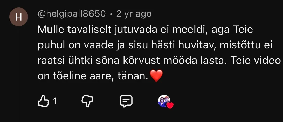 Tagasiside kuvatõmmis